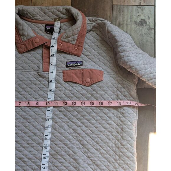 Patagonia Women's Organic Cotton Quilt Snap-T Pullover M Quartz Coral Grey - Picture 5 of 7